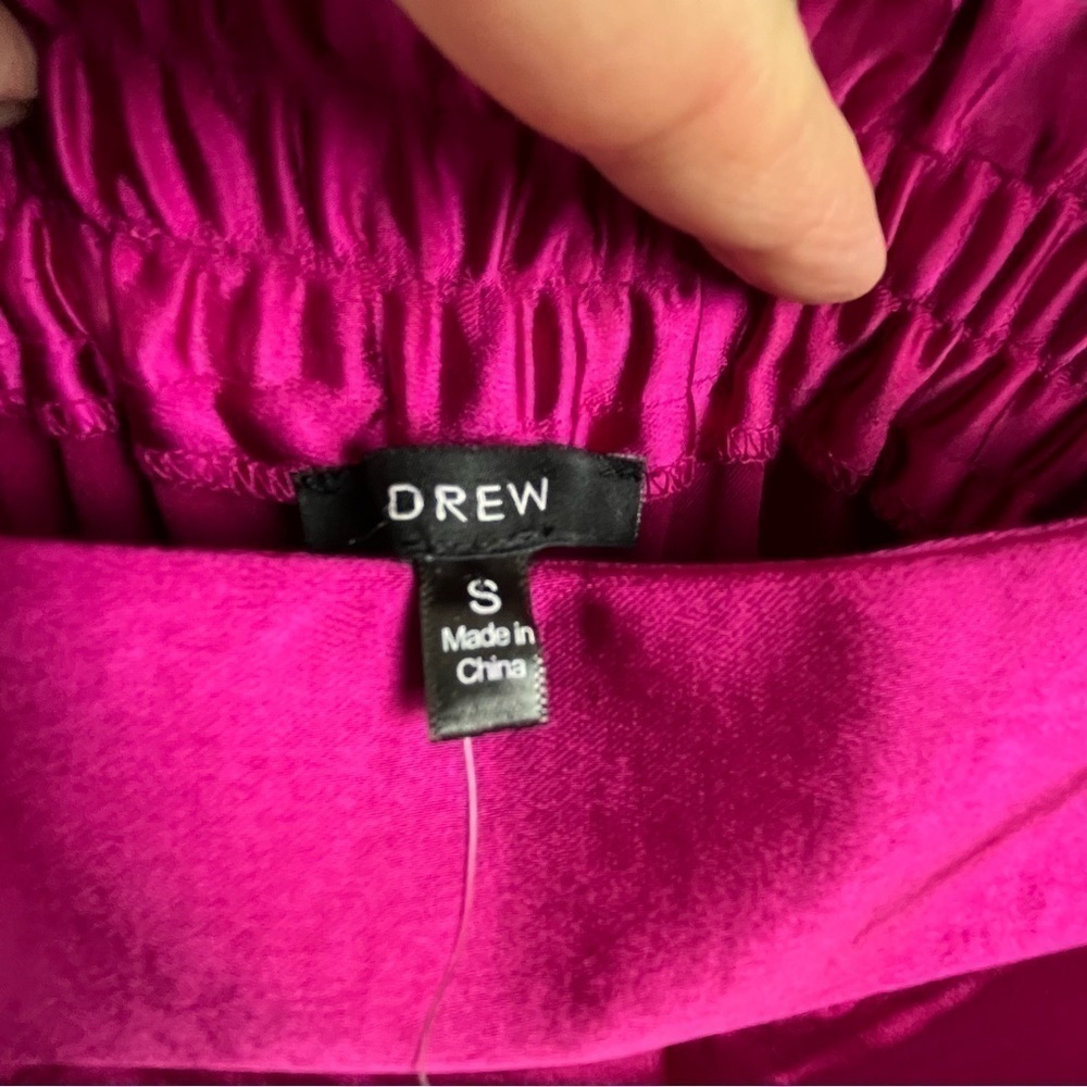 Anthropology Drew Eva Silky Wide Leg Pant. Fuchsia Pink Berry. Small #397 NWT - Picture 5 of 8